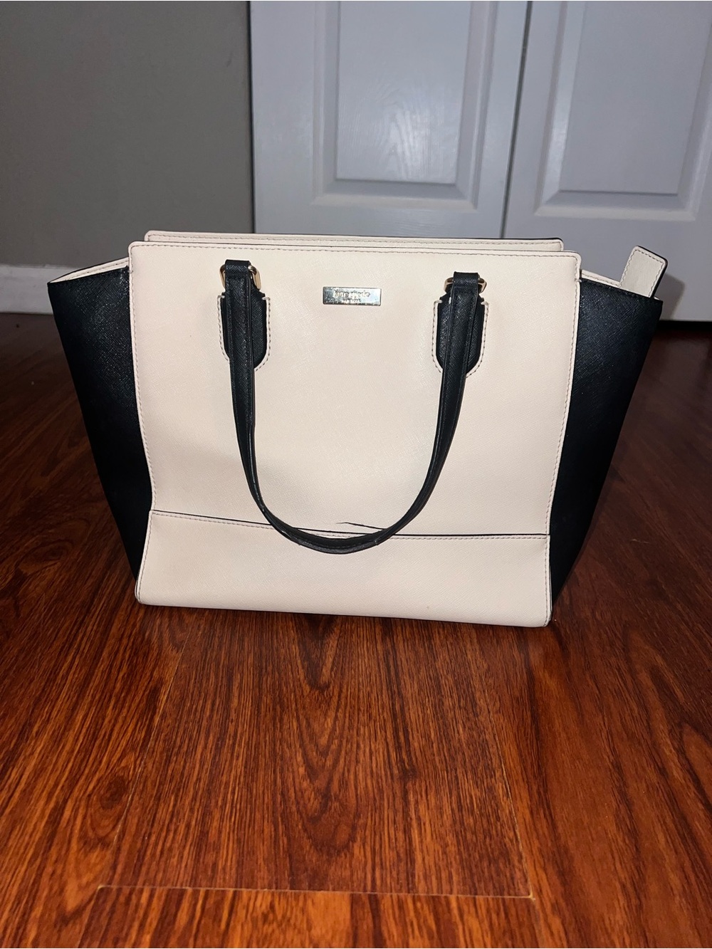 kate spade Two-Tone Cream and Black Tote